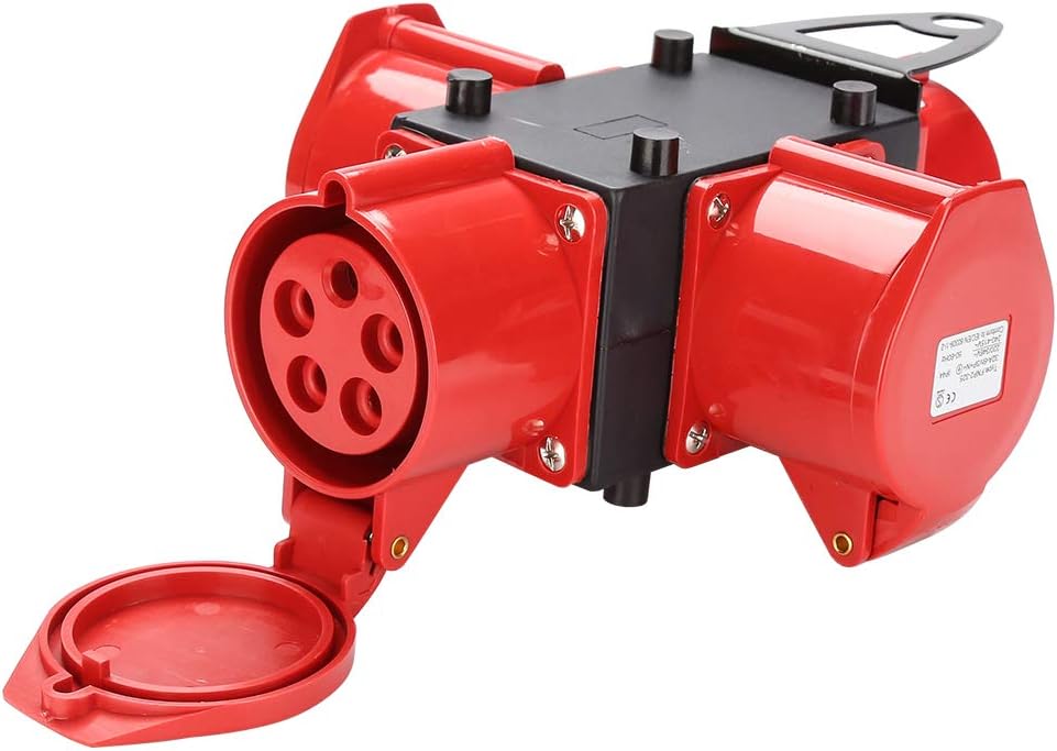 Baustromverteiler Verteiler 3 x CEE 400V/32A IP44 CEE-Steckdose 5 Polig Mit Sicherheitsklappdeckeln Für Baustelle