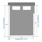 Kinderbettgitter, 150/180/200 cm, Sicherheitsgitter für Babybetten, in 5 Stufen höhenverstellbar, weiches Gitter zum Schutz vor Stürzen, geeignet für Familienbetten und Babybetten, grau