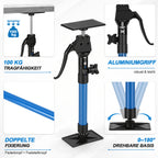 2er- bzw. 4er-Set Multifunktionale Stützstange | Doppelte Befestigungsvorrichtung + Griff aus Aluminiumlegierung | Höhenverstellbar von 40–60 cm, Stützwinkel 90°/45°, geeignet für die vorübergehende Befestigung von Hängeschränken, Wandpaneelen und Platten