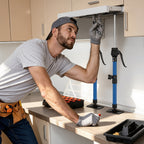 2er- bzw. 4er-Set Multifunktionale Stützstange | Doppelte Befestigungsvorrichtung + Griff aus Aluminiumlegierung | Höhenverstellbar von 40–60 cm, Stützwinkel 90°/45°, geeignet für die vorübergehende Befestigung von Hängeschränken, Wandpaneelen und Platten