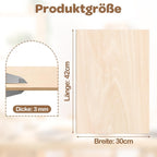 3 mm Sperrholz, 420 x 300 mm, Lindenholz, nach Craft Woods-Maßen zugeschnitten, Holz für den Modellbau, Laserschneiden, Lasergravur, Brandmalerei, Malerei, Heimwerken, Ölmalerei