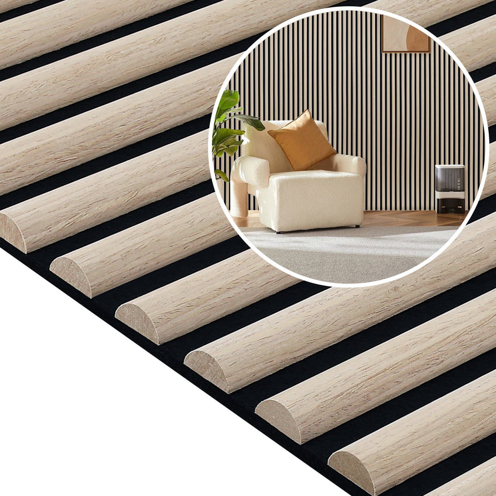 Schallabsorptionsplatten, 120 x 60 cm, für gewölbte Wände, aus Holz und Filz, schalldämmend, Holzoberfläche, geeignet für die Wandgestaltung in Aufnahmestudios und Privathaushalten, große Abdeckfläche, Farbe: Weißeiche/Schwarznussbaum, 1–4 Stück