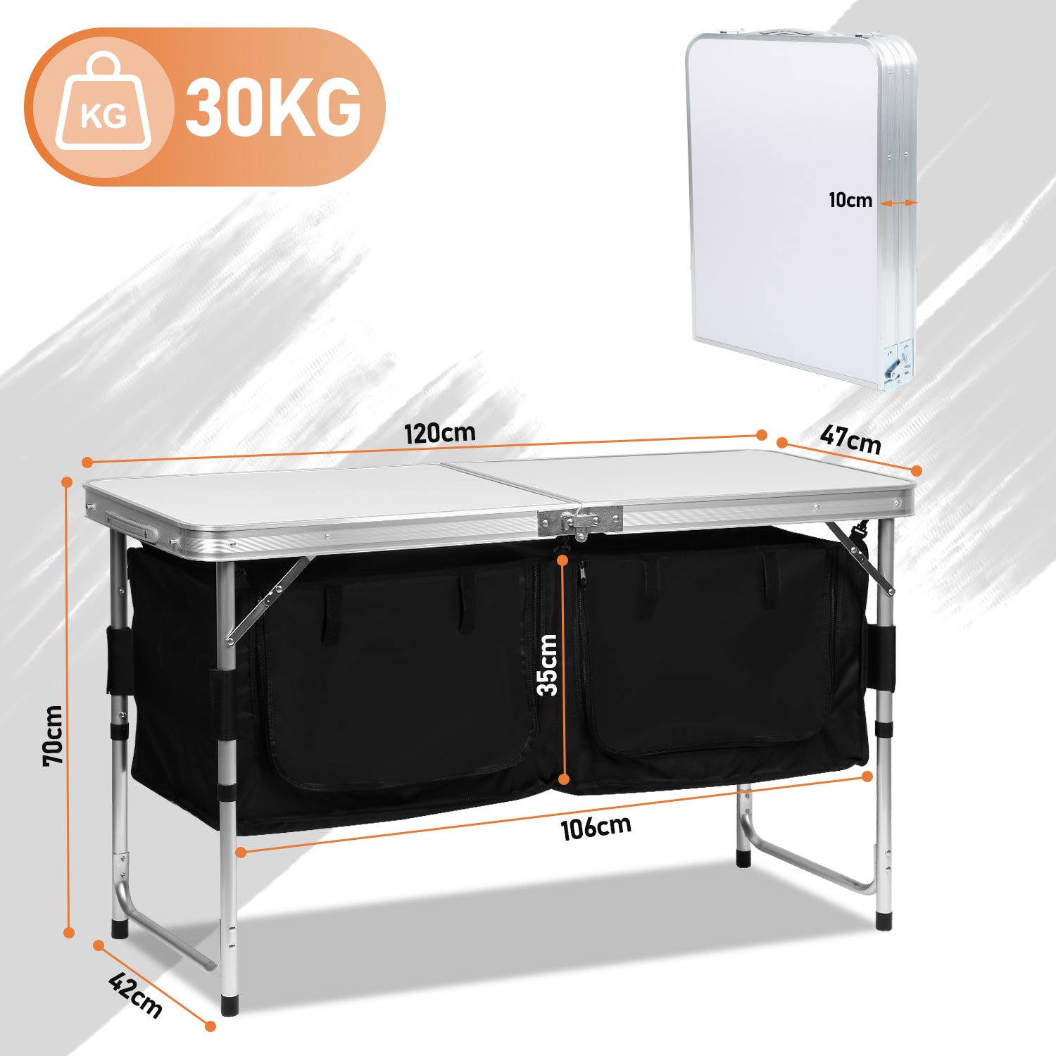 Campingküche Campingschrank Faltschrank Küchenbox Campingschrank Reiseküche mit Staufächer & Tragetasche für Camping, Garten, Outdoor-Aktivitäten