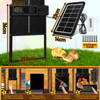 Automatisches Solartor für Hühnerställe mit LCD-Display und Fernbedienung | Elektrisches Hühnerstalltore mit Zeitschaltuhr, Hindernis-Stopp-Alarm, USB-C-Anschluss und Schutzklasse IPX4, geeignet für Hühnerställe, mit Einklemmschutz