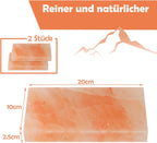 2/4/6/8 set L Salzstein zum Grillen, 20x10x2,5cm Salz Grillsteine, Original Kristallsalz, Wiederverwendbar Salzgrillstein, Salzplatte zum Grillen für BBQ