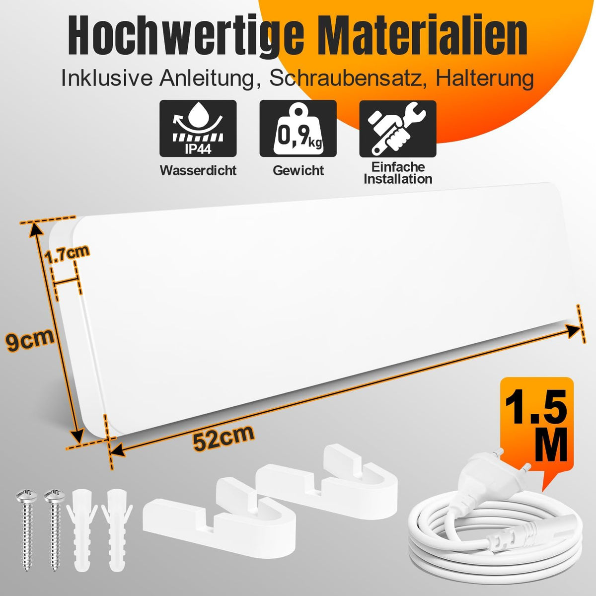 Schimmel Infrarotheizung, 50W Schimmelentferner Wand, Ohne Chemie, Wandmontiert & Freistehend, Geeignet für Badezimmer, Schlafzimmer und Wohnzimmer