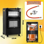 Gasheizer 4200W, Elektroheizung 1260W, Gas Heizstrahler inkl. Gasdruckregler, Gasschlauch, Gasheizofen, Infrarot Keramikbrenner, Butan- oder Propangasflaschen bis 15kg