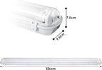18W Feuchtraumleuchte LED 120cm, Wannenleuchte T8-Doppelleuchte 4000K 3060lm, 50000H, IP65 Werkstattlampe Badlampe Leuchtstoff Röhren Garagenlampen, Bürodeckenleuchte