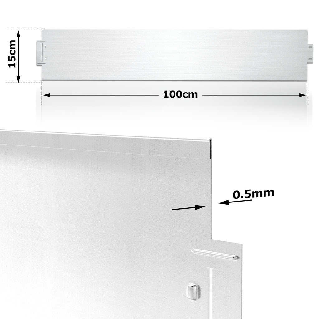 Rasenkante verzinkt Metall, 5m 10m 15m 20m 25m 30m 35m 40m 45m 50m 100x15cm Beeteinfassung Mähkante Palisade Gartenbeet, Silber oder Schwarz (Länge 5m - Höhe 15cm)