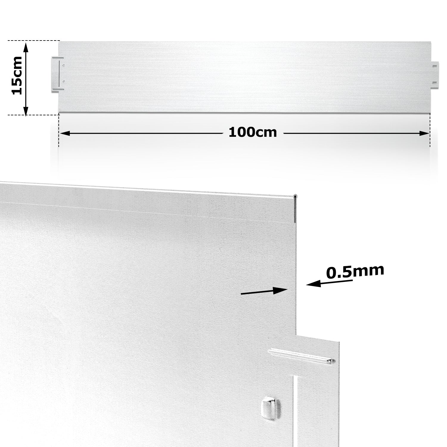 Rasenkante verzinkt Metall, 5m 10m 15m 20m 25m 30m 35m 40m 45m 50m 100x15cm Beeteinfassung Mähkante Palisade Gartenbeet, Silber oder Schwarz (Länge 5m - Höhe 15cm)