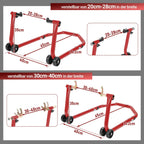 Motorradständer hinten & vorn Motorrad Set, Motorrad Ständer Motorrad Heber mit 4 Rollen Motorrad Hebebühne, Stabilität, Belastbar bis 300 kg