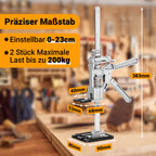 Arbeitssparender Möbelheber 2/4 Stück 38cm bis 200kg Handwerkzeugheber, Armwagenheber mit Skala & Doppelschnelligkeitsabsenkung, Hub 0-230mm, Klemmkopf & rutschfesten Gummipads
