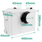 Hebeanlage Schmutzwasserpumpe, 700W Fäkalienpumpe 190L/min Kleinhebeanlage, 4 in 1 Schmutzwasser Abwasser Fäkalien Pumpe für WC Waschmaschine Waschbecken,Sehr Leise