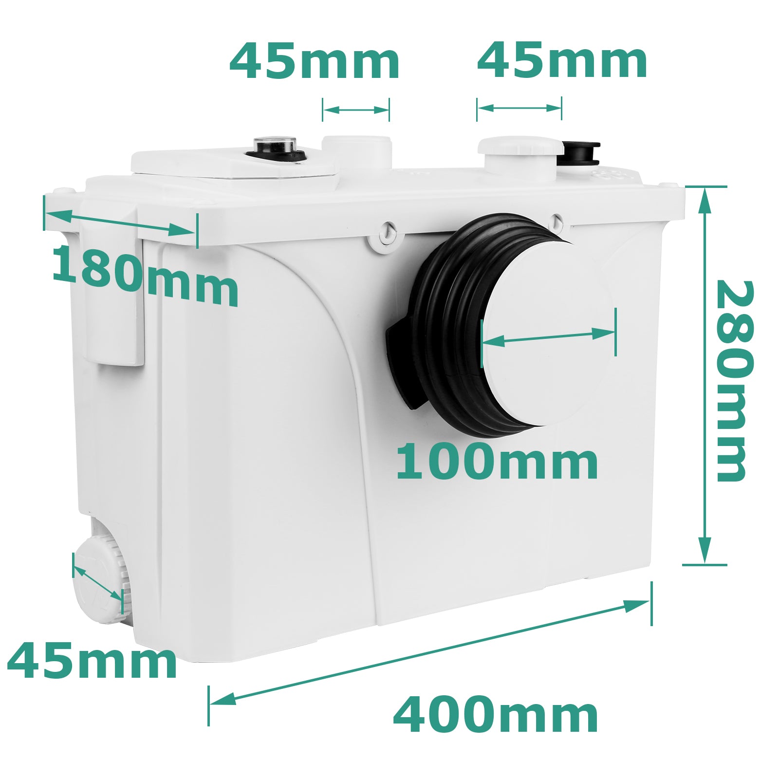 Hebeanlage Schmutzwasserpumpe, 700W Fäkalienpumpe 190L/min Kleinhebeanlage, 4 in 1 Schmutzwasser Abwasser Fäkalien Pumpe für WC Waschmaschine Waschbecken,Sehr Leise