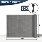 Sichtschutz,150 g/m² HDPE Balkon sichtschutz,Windschutz Schattennetz mit Kabelbinder,Schattiergewebe Sonnenschutz, Staubschutz,Blickdichter Zaunblende,Grau