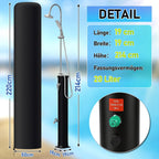 Solardusche 20L Halbe Einzelstab Solar Gartendusche warmes Wasser Bis Zu 60°C Ohne Stromanschluss Pooldusche Camping mit Handbrause und schwenkbarem Regenduschkopf inkl. Schutzhülle