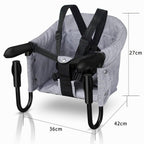 Tischsitz Faltbar Babysitz,Baby Hochstuhl Sitzerhöhung,Baby Tischsitz Stuhlsitz für zu Hause und Unterwegs mit Transporttasche,Belastbar bis 18 kg(Grau)