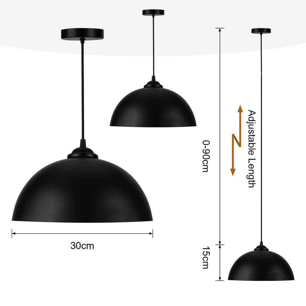 Lampenschirm im Retro-Metall-Look, Lampenschirm im Industrial-Stil, E27-Fassung, Durchmesser 30 cm (ohne Glühbirne), geeignet für Wohnzimmer, Esszimmer und Keller