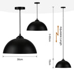 Lampenschirm im Retro-Metall-Look, Lampenschirm im Industrial-Stil, E27-Fassung, Durchmesser 30 cm (ohne Glühbirne), geeignet für Wohnzimmer, Esszimmer und Keller