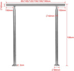 Handlauf Edelstahl 80/100/120/150/160/180 cm, Treppengeländer ohne Querstreben | Rostfrei, Wetterfest, Gebürstet, Winkelverstellbar für Innen & Außen und für Treppen, Balkon & Eingang