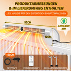 Heizkörper Ventilator Weiß - Energieeffizienter Wärmeverteiler mit 6 Lüftern, Automatischer Ein/Aus-Funktion, 3-Stufen-Regelung, RGB-LED und Fernbedienung für Schnelle Wärmeverteilung
