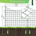 Teichzäune, Metall-Gartenzäune, Außenzäune, 3,75/7,5/10,5 Meter, inklusive Zaunelemente und Befestigungsstangen, oben nach unten gewölbt