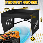 Garage für Mähroboter, 70 x 61 x 42 cm, Überdachung für Rasenmäher, spezielle Überdachung für Rasenmäher/Mähroboter, mit begrünbarem Dach, Wasserablauf und 4 Bodenverankerungen, bietet wirksamen Schutz vor Regen und Hagel, schwarz