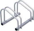 Fahrradständer (Reifenbreite 35–55 mm), bodenmontierte Fahrradständer, einfach zu montierende Fahrradständer aus verzinktem Stahl, silberfarbene Fahrradständer