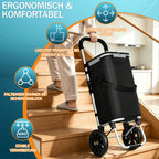 Einkaufstrolley klappbar Haupttasche+Seitentasche Trolley Räder Einkaufswagen
