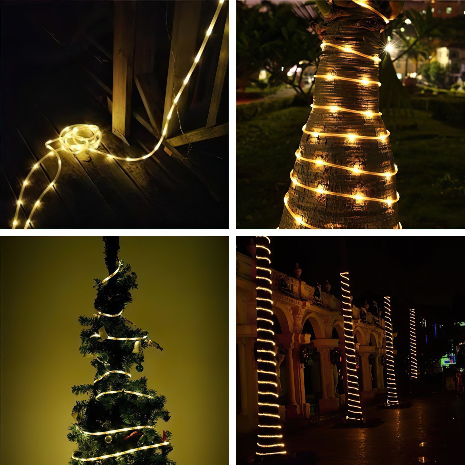 10/20/30/40/50 Meter warmweiße LED-Lichterketten, 8 Modi mit Speicherfunktion, LED-Röhren für den Außenbereich, wasserdichtes Design, geeignet für Gärten, Weihnachtsfeiern und Hochzeiten