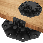 30–60 mm hohe Stützfüße, höhenverstellbar, verstellbare Stützfüße, plattenförmige Stützfüße – geeignet für Holz-, WPC- und Steinuntergründe von Terrassenfliesen
