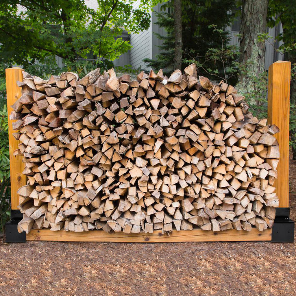 Holzstapelhilfe, 4/8/12 Stück Metall Holzstapelhalter, Stabile Brennholz Lagerregal, für Innen und Außen Brennholz Kaminholzregal (Schwarz)