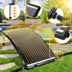 Sonnenkollektor Poolheizung, 113x69x35cm Solarheizung Maximaler Durchfluss 10000 L/h, Pool Heizungen Solaranlage für Warmwasser, Gartendusche, Pool