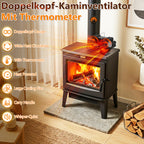 Kaminofen Ventilator Stromloser 8 Flügel Kaminofen Fan für Kamin Ofenventilator