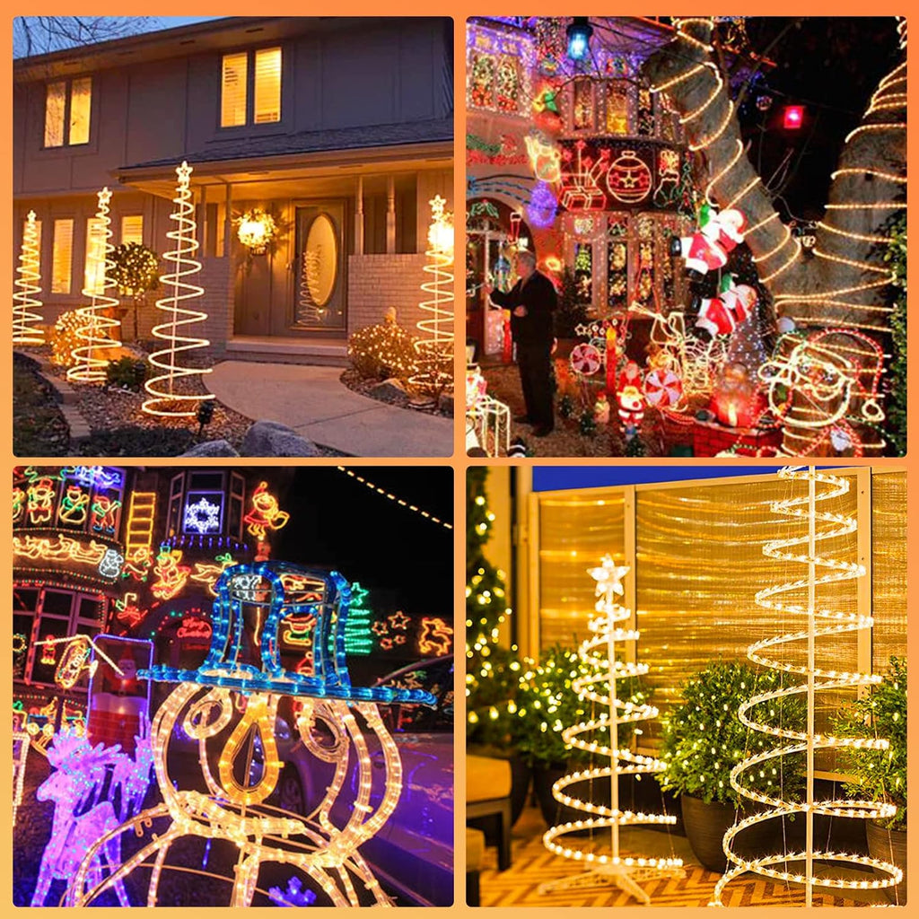 10/20/30 Meter lange LED-Lichterkette für den Außenbereich, gelbe LED-Lichterkette, 8 Leuchtmodi mit Speicherfunktion, wasserdichtes Design, geeignet für Garten, Weihnachtsfeiern und Hochzeiten