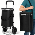 Einkaufstrolley klappbar Haupttasche+Seitentasche Trolley Räder Einkaufswagen