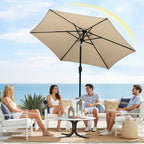 Sonnenschirm Ø270cm, Ampelschirm, Gartenschirm , Kurbelschirm, UV-Schutz, 160g/㎡ Polyester Schirmstoff, Wasserabweisend und schmutzabweisend, 5 Farben erhältlich, Garten