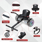 Hoverboard-Sitz, Hoverboard mit verstellbarem Sitz, Sitz für 6,5- bis 10-Zoll-Hoverboards, Sitz für Elektro-Karts, Hoverboard-Kart-Sitze für Erwachsene und Kinder