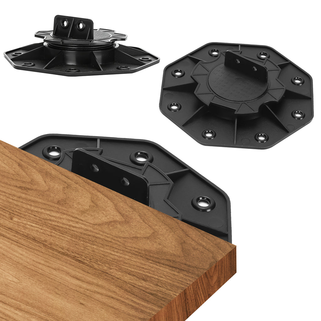 Stilt Bearings Height-Adjustable Pack of 100 Adjustable Feet 18-30 mm Plate Bearings - Stilt Bearing for Patio Tile Substructure Wood, WPC and Stone