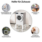 Waschmaschinen-Untergestell mit höhenverstellbarer Ablage 60.6x60.6x40 cm, 150 kg belastbar, Ablage 30 kg, 3 Höhen (5/10/15 cm), Anti-Rutsch & Gummifüße, Weiß