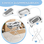 Babybadewanne, Kinderbadewanne, 0–12 Monate, zusammenklappbare Badewanne, grauer Bär (mit Badematte)（副本）