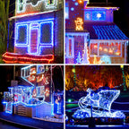 10/20/30 Meter lange LED-Lichterkette in Blau, 8 Leuchtmodi mit Speicherfunktion, Lichterkette für den Außenbereich, wasserdichtes Design, geeignet für Garten, Weihnachtsfeiern und Hochzeiten