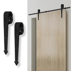 Schwarze Beschläge für Schiebetüren, pfeilförmige Beschläge für Schiebetüren, Schienen für Schiebetüren, geräuscharmer Lauf, erhältlich in den Längen 183 cm, 200 cm und 363 cm (Tür nicht im Lieferumfang enthalten)