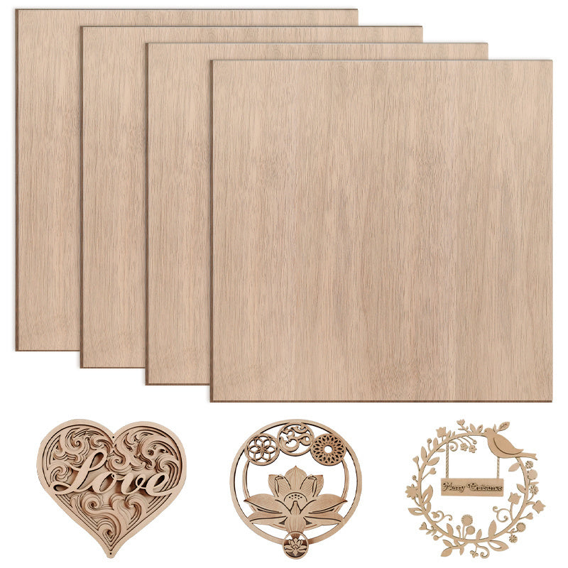 3 mm dickes Sperrholz, 300 x 300 mm, 30er-Pack, Walnussholz, handgefertigte Zuschnitte, geeignet für Modellbau, Laserschneiden, Lasergravur, Kohlezeichnung, Malerei und DIY-Ölmalerei