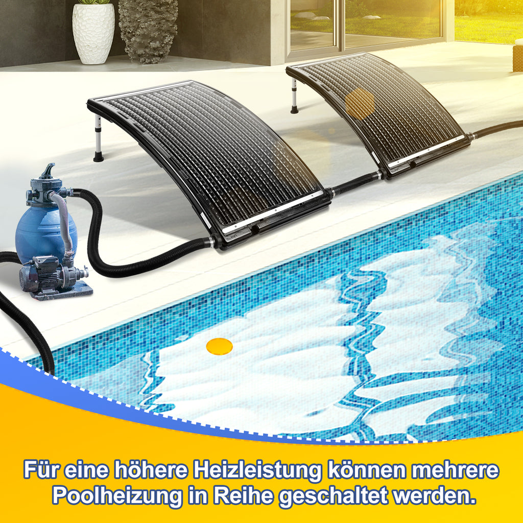 Sonnenkollektor Poolheizung, 113x69x35cm Solarheizung Maximaler Durchfluss 10000 L/h, Pool Heizungen Solaranlage für Warmwasser, Gartendusche, Pool