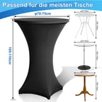 1/2/4 Stück Stehtischhusse Stretch Schwarz Strech Husse Stehtisch Hussen Hochwertige Stehtischhuss für Gartenparty Feier Hochzeit Taufe, Rotwein