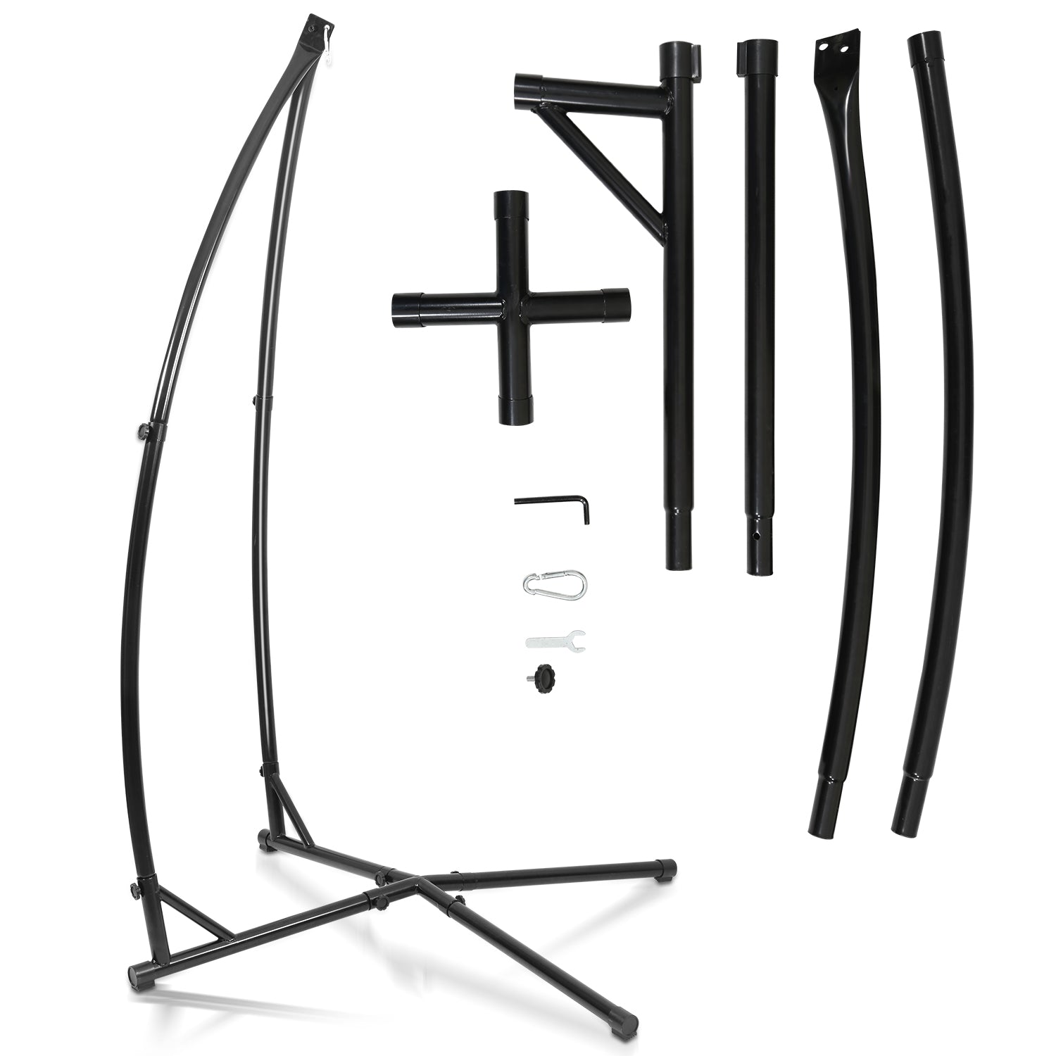 Hängesessel Gestell Hängemattengestell aus Metall Hängesessel-Ständer 150kg für Hängesessel im Innenbereich, Schlafzimmer, Garten (L x W x H)120 x 120 x 210cm