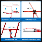 Gipskarton-Hebebühne, zusammenklappbar, XXL-Ausführung, 140 cm – 350 cm, einstellbare Arbeitshöhe, Tragkraft 68 kg, maximale Ausladung für Gipskartonplatten 290 cm