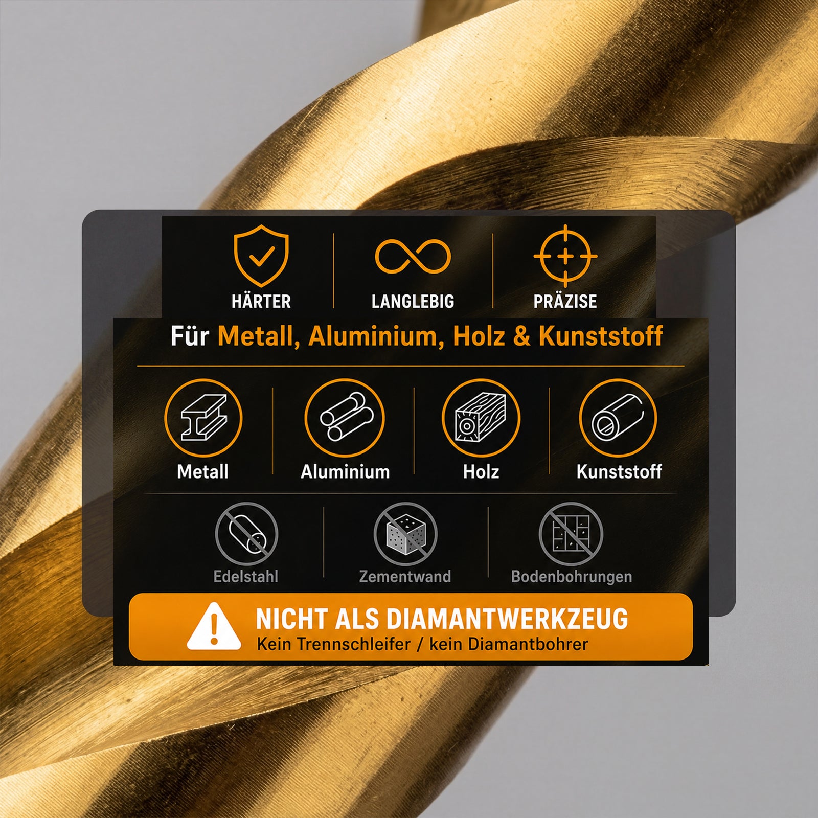 230-teiliges Set aus titanbeschichteten Schnellarbeitsstahl-Spiralbohrern, geeignet für Metall, Durchmesser 1–13 mm, gemäß DIN 338, inklusive Aufbewahrungskoffer, geeignet für Metall- und Holzbearbeitung, Reparaturen sowie den Einsatz in der Werkstatt