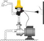 Pumpensteuerung mit Manometeranzeige, Druckwächter, 10 bar, elektronischer Druckschalter für Hauswasserversorgungsanlagen und Gartenpumpen